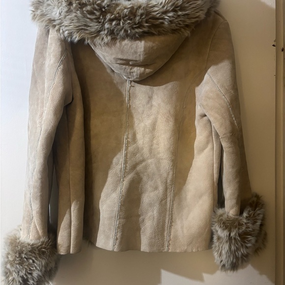 Together Tan Teddy suede Jacket with Floral Embroidery - Picture 14 of 16